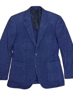 T.M.Lewin Deep Blue Textured Sport Coat Blazer